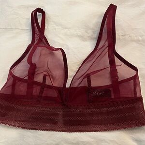 Else Women's Deep Red Mesh Bralette